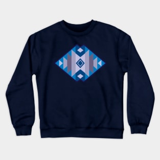 Cool Blue Geometry - Blanket Style Crewneck Sweatshirt